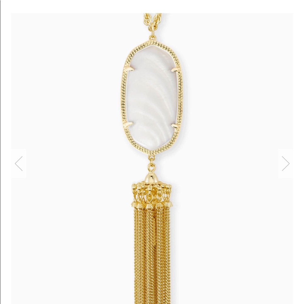 Kendra Scott Long Necklace in White Pearl